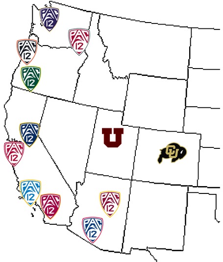 Pac-12 map - Colorado