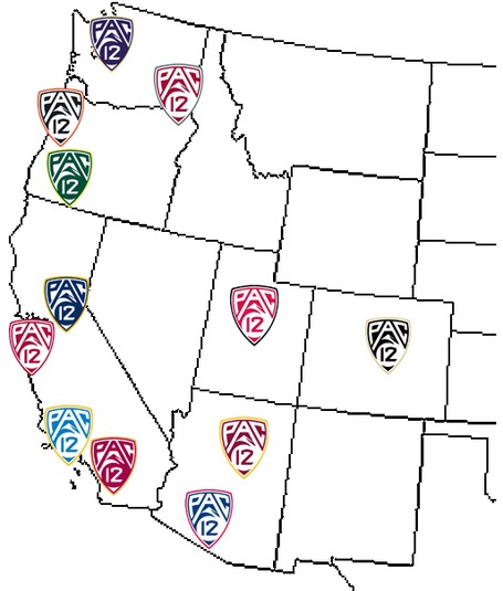 Pac-12 map