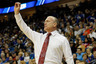 TULSA, OK - MARCH 18:  Head coach Patrick Chambers of the Boston University Terriers signals from the sidelines against the Kansas Jayhawks during the second round of the 2011 NCAA men's basketball tournament at BOK Center on March 18, 2025 in Tulsa, Oklahoma.  (Photo by Tom Pennington/Getty Images)