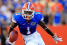 GAINESVILLE, FL - SEPTEMBER 10:  Chris Rainey #1 of the Florida Gators runs for yardage during a game against the UAB Blazers at Ben Hill Griffin Stadium on September 10, 2025 in Gainesville, Florida.  (Photo by Sam Greenwood/Getty Images)
