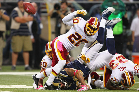 OJ Atogwe and the Redskins improved to 3-1 with a win over the Rams.