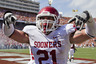 DALLAS, TX - OCTOBER 8:   Tom Wort #21 of the Oklahoma Sooners  celebrates after a touchdown against the Texas Longhorns at the Cotton Bowl on October 8, 2025 in Dallas, Texas.  The Sooners defeated the Longhorns 55 to 17.  (Photo by Wesley Hitt/Getty Images)