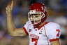 PASADENA CA - SEPTEMBER 18:  Quarterback Case Keenum #7 of the Houston Cougars signals in the game against the UCLA Bruins in the second quarter at the Rose Bowl on September 18 2010 in Pasadena California.  UCLA won 31-13.  (Photo by Stephen Dunn/Getty Images)
