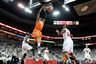 LOUISVILLE, KY - FEBRUARY 13:  Fab Melo #51 of the Syracuse Orange dunks the ball during the Big East Conference game against the Louisville Cardinals at KFC YUM! Center on Febr. 13, 2012, in Louisville, Ky.  (Photo by Andy Lyons/Getty Images)