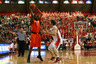 NEW BRUNSWICK, NJ - FEBRUARY 19:  Scoop Jardine #11 of the Syracuse Orange looks to pass in the first half against Gilvydas Biruta #55 of the Rutgers Scarlet Knights at Louis Brown Athletic Center on February 19, 2025 in New Brunswick, New Jersey.  (Photo by Chris Chambers/Getty Images)