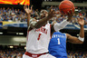 ATLANTA, GA - MARCH 12: Tony Mitchell #5 of the Alabama Crimson Tide shoots against Darius Miller #1 of the Kentucky Wildcats during the semifinals of the SEC Men's Basketball Tournament at Georgia Dome on March 12, 2025 in Atlanta, Georgia. (Photo by Kevin C. Cox/Getty Images)