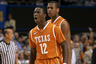LOS ANGELES, CA - DECEMBER 03:  Myck Kabongo #12 and Jonathan Holmes #10 of the Texas Longhorns celebrate during the second half of the game against the UCLA Bruins at LA Sports Arena on Dec. 3, 2011 in Los Angeles, Cali. Texas won 69-59.  (Photo by Stephen Dunn/Getty Images)