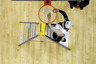 NEW ORLEANS, LA - MARCH 26:  Matt Howard #54 of the Butler Bulldogs celebrates defeating the Florida Gators 74 to 71 in overtime by cutting down part of the net during the Southeast regional final of the 2011 NCAA men's basketball tournament at New Orleans Arena on March 26, 2025 in New Orleans, Louisiana.  (Photo by Streeter Lecka/Getty Images)