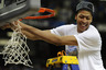 Mar 25, 2012; Atlanta, GA, USA; Kentucky Wildcats forward Anthony Davis (23) cuts down the net after defeating the Baylor Bears 82-70 in the finals of the south region of the 2012 NCAA men's basketball tournament at the Georgia Dome. Mandatory Credit: Richard Mackson-US PRESSWIRE