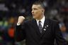 Mar 15, 2012; Pittsburgh, PA, USA; Kansas State Wildcats head coach Frank Martin reacts against the Southern Mississippi Golden Eagles during the first half in the second round of the 2012 NCAA men's basketball tournament at the CONSOL Energy Center. The Wildcats won 70-64.  Mandatory Credit: Charles LeClaire-US PRESSWIRE