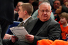 NEW YORK - FILE:  Assistant coach Bernie Fine of the Syracuse Orange looks on from the sidelines during their game against the Connecticut Huskies during the quarterfinals of the Big East Tournament at Madison Square Garden on March 12, 2025 in New York City. According to reports on November 27, 2011, Syracuse University has fired assistant basketball coach Bernie Fine over allegations of child molestation.  (Photo by Jim McIsaac/Getty Images)