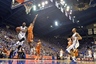 March 03, 2012; Lawrence, KS, USA; Kansas Jayhawks guard Tyshawn Taylor (10) shoots as Texas Longhorns guard J'Covan Brown (14) defends  in the first half at Allen Fieldhouse. Kansas won the game 73-63. Mandatory Credit: Denny Medley-US PRESSWIRE