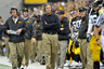 IOWA CITY IA - OCTOBER 23: Kirk Ferentz head coach of the University of Iowa Hawkeyes looks on from the sidelines during the  second half against the Wisconsin Badgers during the first half of play at Kinnick Stadium on October 23 2010 in Iowa City Iowa. Wisconsin won 31-30 over Iowa.  (Photo by David Purdy/Getty Images).