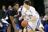 Creighton's Doug McDermott, right, drives past BYU's Brandon Davies in the second half of their NCAA college basketball game, in Omaha, Neb. McDermott isn't only the best player for Creighton, he's the top freshman in the Missouri Valley Conference. (AP Photo/Nati Harnik, File)